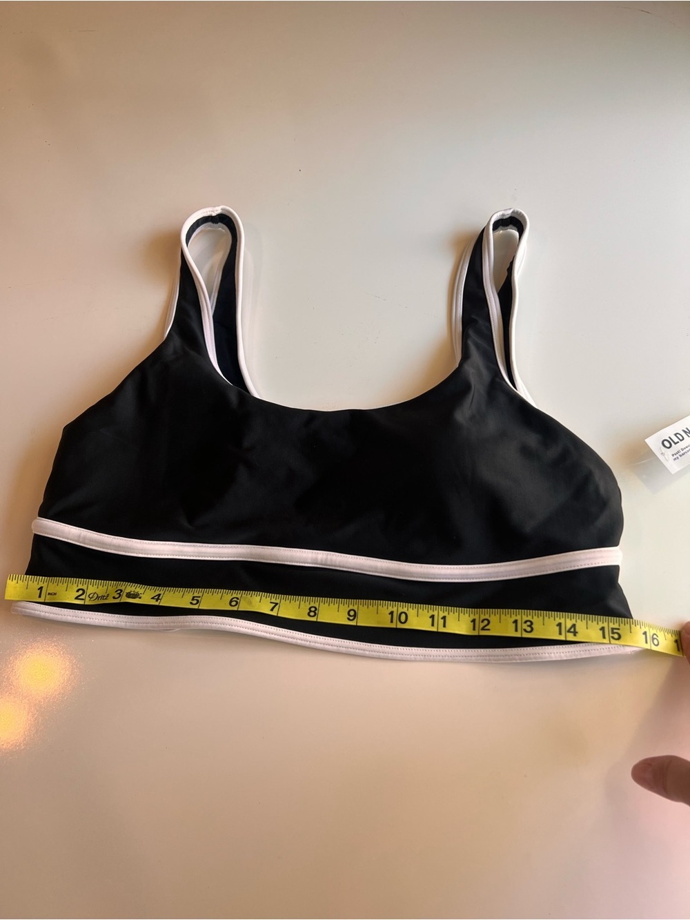 Old Navy Black Swim Sports Bra with White Trim - Picture 6 of 7